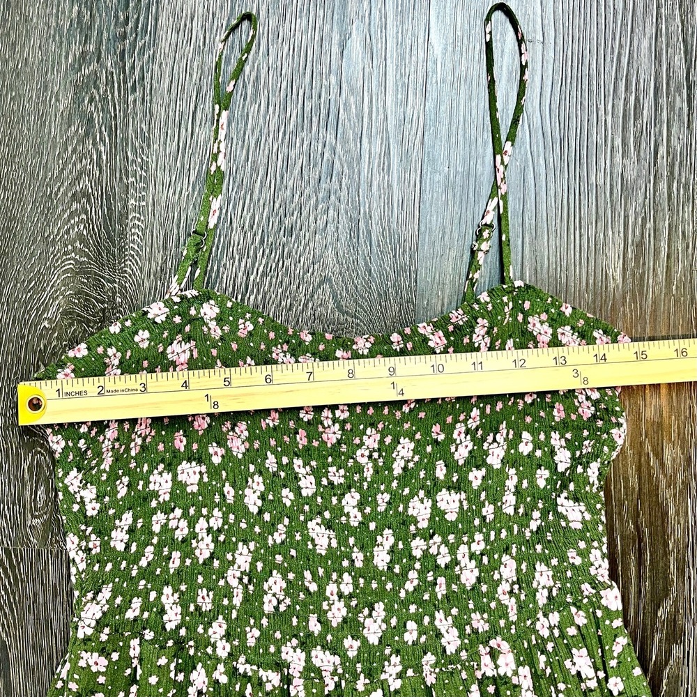 Aeropostle Floral Dress Green Size L Smocked Coquette Cottagecore Milkmaid - Picture 8 of 10